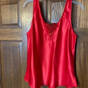 Cinema Women Red Satin Tank Camisole Size L